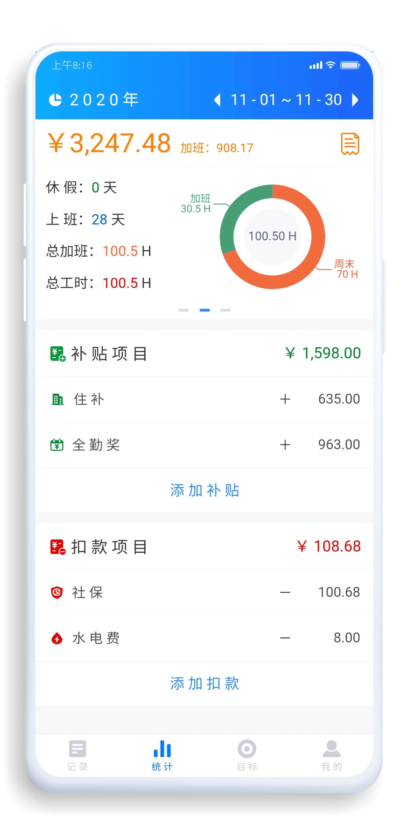 每月统计